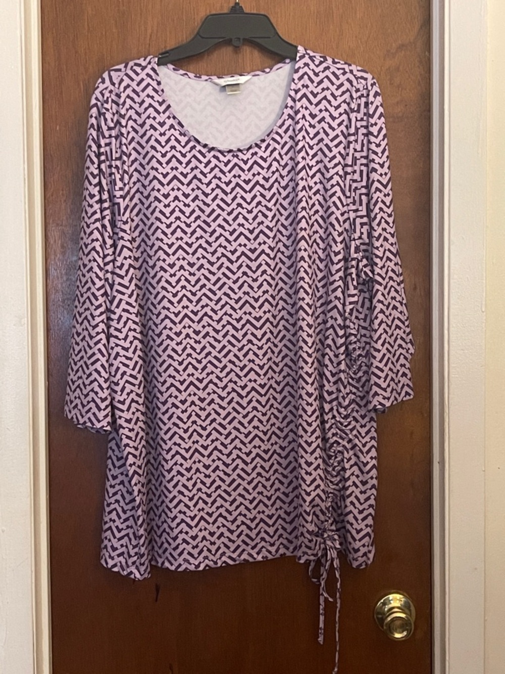 CJ Banks Lavender Patterned Tunic Blouse